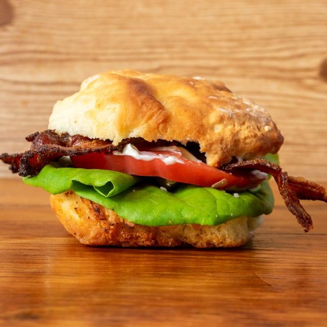 Heirloom Tomato BLT with Spicy Bacon and Duke's Mayo.